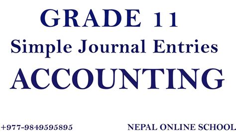 Simple Journal Entries In Nepali Class Accounting In Nepali