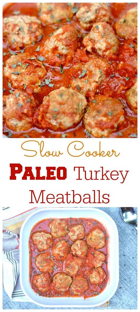 Two Pictures Showing How To Make Slow Cooker Paleo Turkey Meatballs