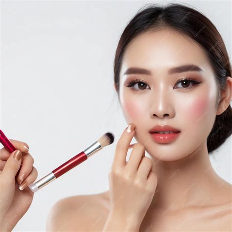 Premium Photo Beautiful Asian Woman Makeup Trial For Flawless Look