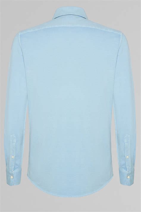 Mens Sky Blue Casual Shirt With Open Collar Boggi Milano