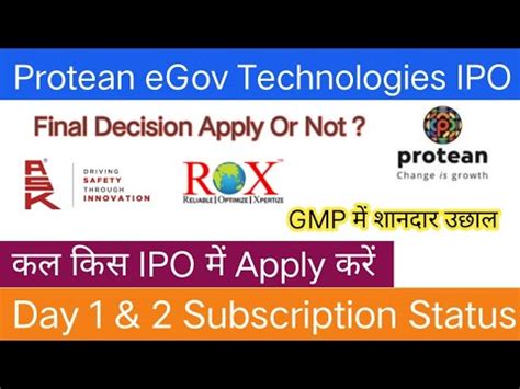 Protean Egov Technologies Ipo Apply Or Not Ask Automotive Ipo Rox