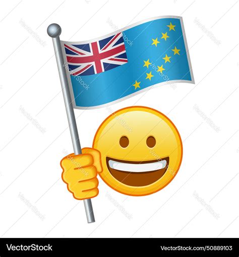 Emoji with tuvalu flag large size of yellow Vector Image