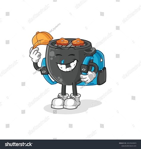 Barbecue Goes School Vector Cartoon Character Stock Vector (Royalty ...