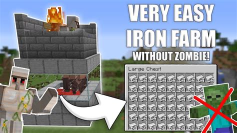 Minecraft Easy Iron Farm Without Zombiepyr Gamerz Youtube