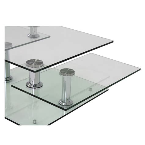 Square Clear Silver Motion Coffee Table El Dorado Furniture