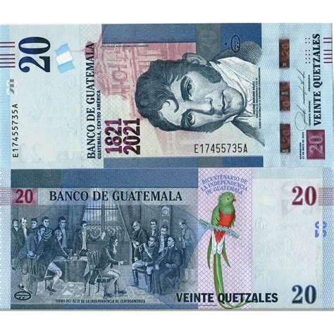 2021 Billete Guatemala 20 Quetzales Dr Mariano Gàlvez p128 SC