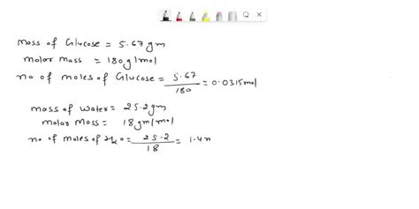 Solved Calculate The Vapor Pressure Of Water When 567 G Of C6h12o6 Is