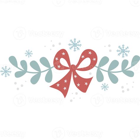 Decor Bow With Branches And Snowflakes 11886701 Png