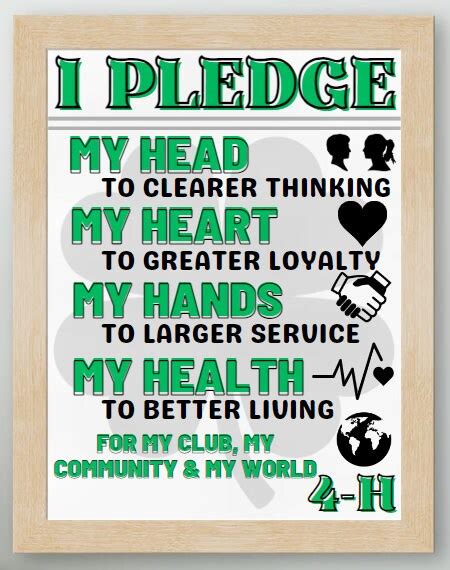 4-H Pledge Poster PNG CLUB POSTER 4-H Member Proudly Display Your ...