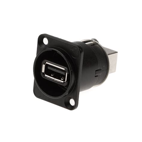 USB 2 0 Einbauadapter NEUTRIK Typ NAUSB W B D Gehäuse Metall schwarz