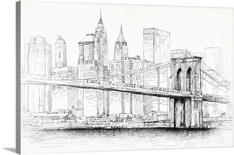 Brooklyn Bridge Line Drawing at PaintingValley.com | Explore collection ...