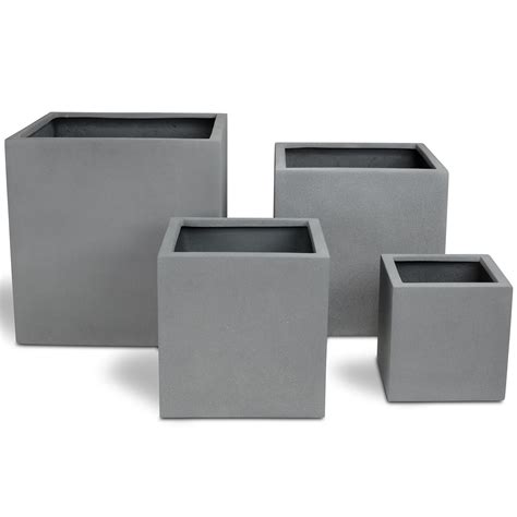 Fleur Ami Polystone Plant Cube X X Cm Gray High Quality