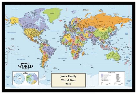 Large World Political Wall Map