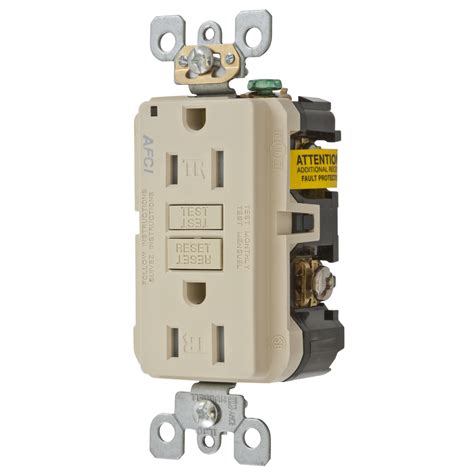 Hubbell AFR15TRI 15 125 Volt 2 Pole 3 Wire NEMA 5 15R Ivory Arc