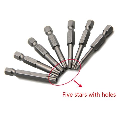 torx  head screw driver bit set  steel security tamper proof star
