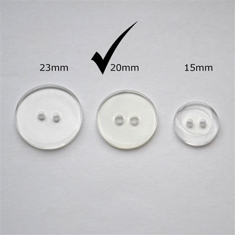 Clear Transparent Plastic Two Hole Jigger Backing Buttons 15mm 20mm