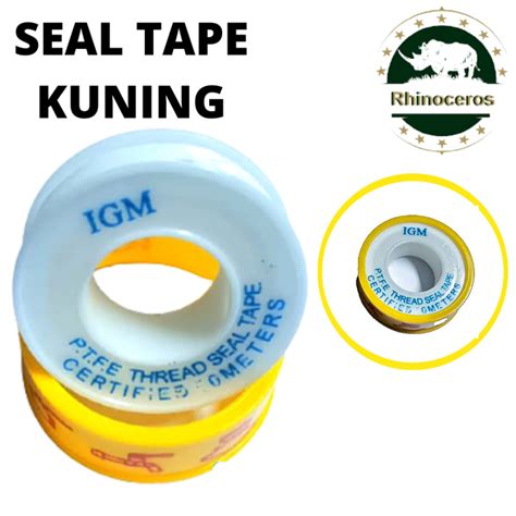 Seal Tape Kuning Isolasi Kran Air Selotip Pipa Ukuran 12MM X 10MM