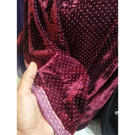 Jual Bahan Kain Motif Bludru Dot Antik Lebar 1m Shopee Indonesia