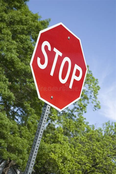 stop sign cropped diagonally   vertical format stock image image