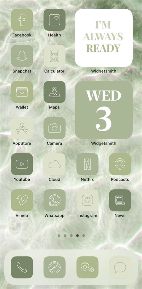 Sage Green IOS 14 App Icons Aesthetic Neutral IPhone App Covers