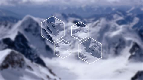 Hexagon Polyscape Digital Art Snow Mountains Nature Hd Wallpaper