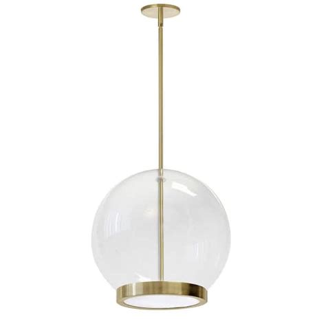 Dainolite Picotas 1 Light Aged Brass Shaded Integrated LED Pendant