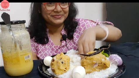 Asmr Eating Fena Bhat Aloo Bharta Daal Bharta Boil Egg With Desi Ghee Mukbang Eating