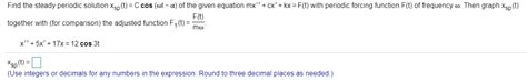 Solved Find The Steady Periodic Solution Xsp T C Cos Chegg