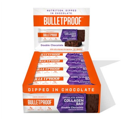 Bulletproof Double Chocolate Chocolate Dipped Collagen Bar 12 Ct Kroger