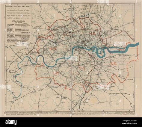 London county council map showing the suggested s hi-res stock ...