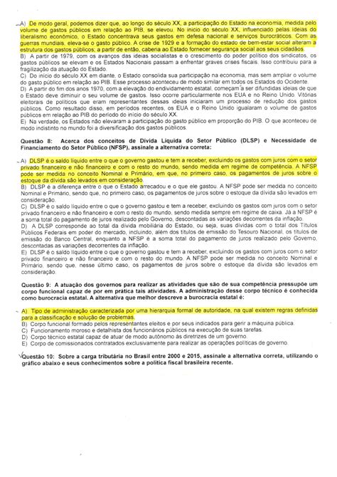 Prova Economia e Gestão do Setor Público CORRIGIDA UNIP EAD