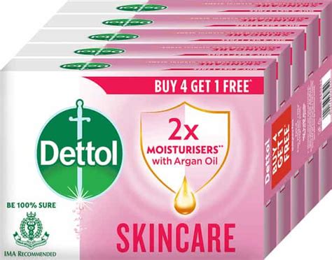 Buy Dettol Skincare 2x Moisturizing Beauty Bathing Soap Bar Buy 4 Get 1 Free 125g Each Online