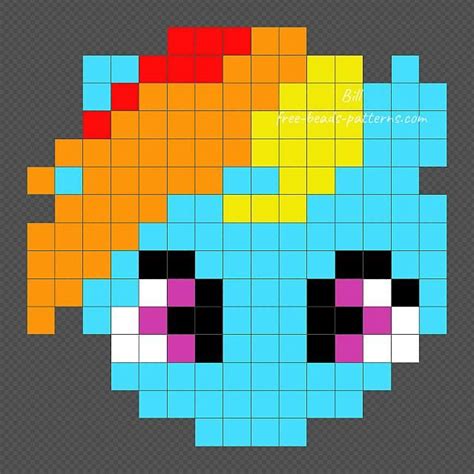 Rainbow Dash My Little Pony Hama Beads Tutorial 15x15 Perler Bead