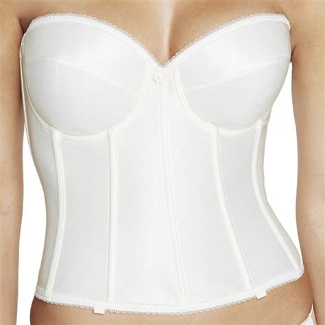 Dominique Womens Rachelle Strapless Satin Longline Bridal Bra 32a 40dd E 7750 Ivory 32c