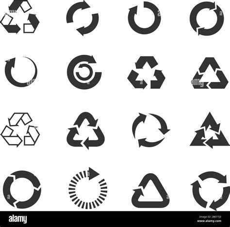 Recycle Icons Vector Set Triangle And Round Emblems For Conservation