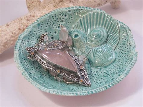 Aqua Tide Pool Trinket Bowl Hand Made By Leapingfrogdesigns Ceramic