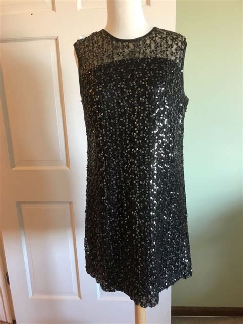 RARE Vintage Elinor Gay Black Mini Cocktail Dress Seq Gem