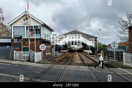 Beverley railway station and signal box, East Yorkshire, England, UK ...