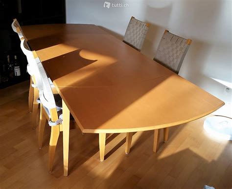 Holz Esstisch Tisch ausziehbar 135 bis 255 cm mit 4 Stühle im Kanton