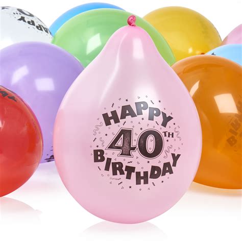 Wilko 40th Birthday Balloons 10pk | Wilko