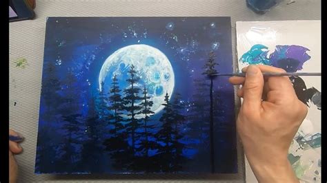 Full Moon Acrylic Painting for Beginners