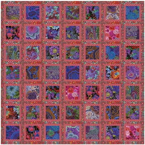 Kaffe Fassett Jewel Frame Quilt Kit Red Approx 2x2m Square SewingStreet