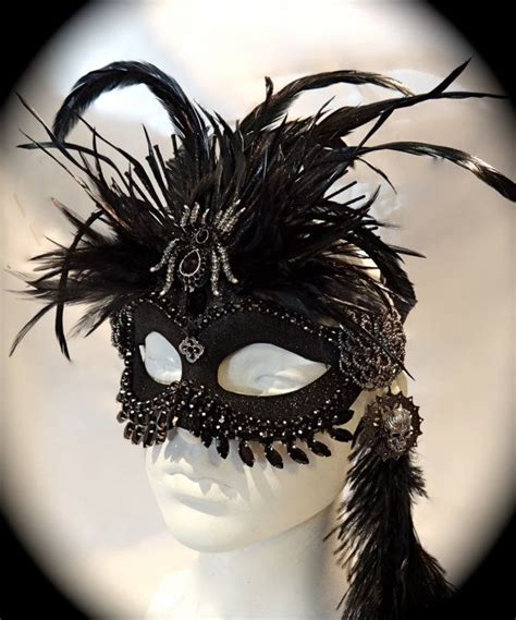 Black Phoenix Mask Masquerade Ball Masks Venetian Gothic Masks Etsy