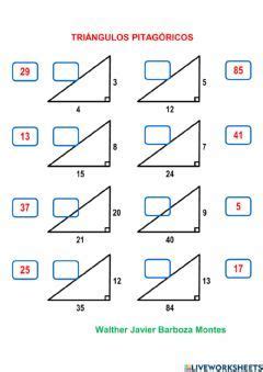 Triángulos Pitagóricos Idioma español o castellano Curso nivel PRE