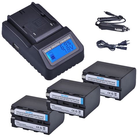 3pc 7200mAh NP F960 NP F970 NP F960 F970 Rechargeable Batteries + LCD ...