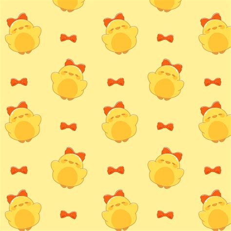 Premium Vector | Cute kawaii duck seamless pattern wallpaper