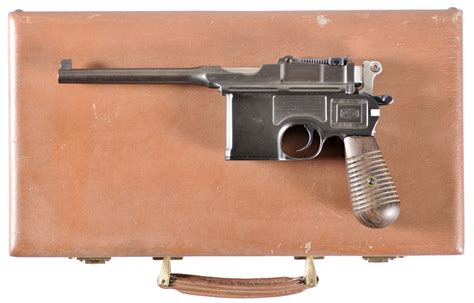 Mauser Broomhandle Semi Automatic Pistol With Case Rock Island Auction