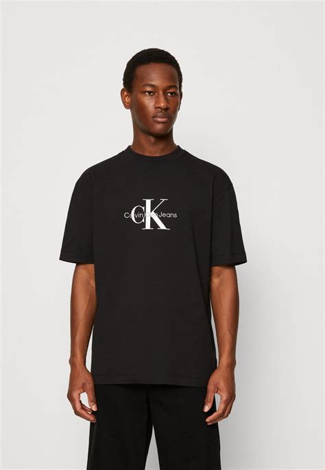 Calvin Klein Jeans Monologo Tee Unisex Printtipaita Blackmusta Zalandofi