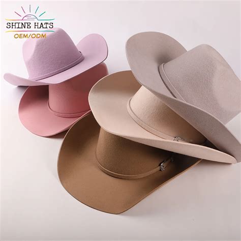 Shinehats Oem Luxury Wool Felt Women Hats Stiff Wide Brim Custom