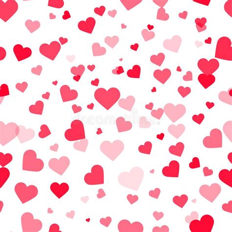 Hearts Romantic Seamless Pattern Background Cute Valentine Design